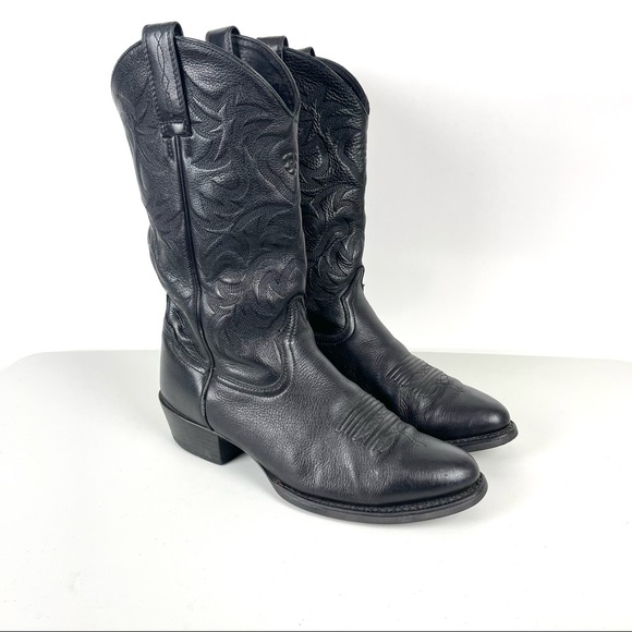 Ariat Other - Ariat Black Leather Tall Heritage R Toe Western Boots Size 9EE Wide Men's